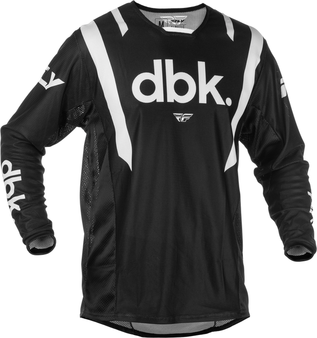 Fly Racing Kinetic Mesh DBK Jersey Black/White XL - Motocross ATV Dirt Bike Riding Jersey for Adult Men