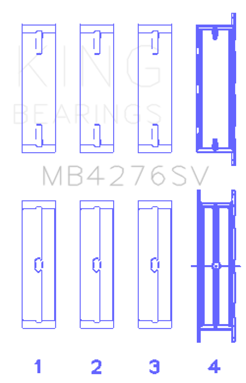 King Engine Bearings Ford 276DT/D17TED4/AJD 2.7L V6 (Size +0.10) Main Bearing Set