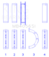 King Engine Bearings Ford 155 (Size +1.0mm) Main Bearing Set