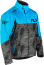 Fly Racing Youth SNX Pro Jacket Blue/Black YL – Snowmobile Jacket with Weatherproof Technology for Youth Riders