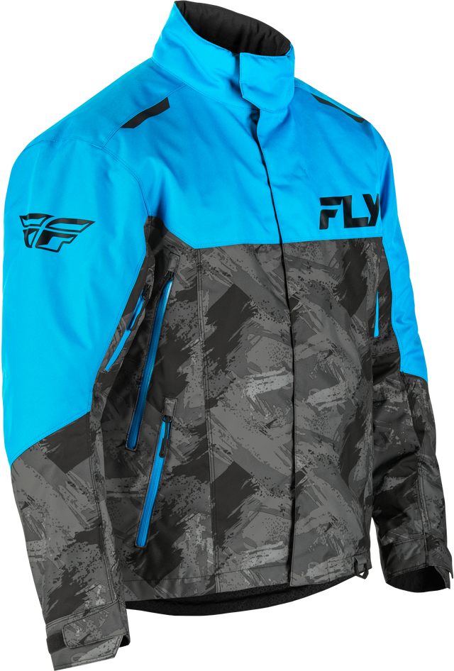 Fly Racing Youth SNX Pro Jacket Blue/Black YXS - Snowmobile and Winter Sports Jacket with Weatherproof Technology