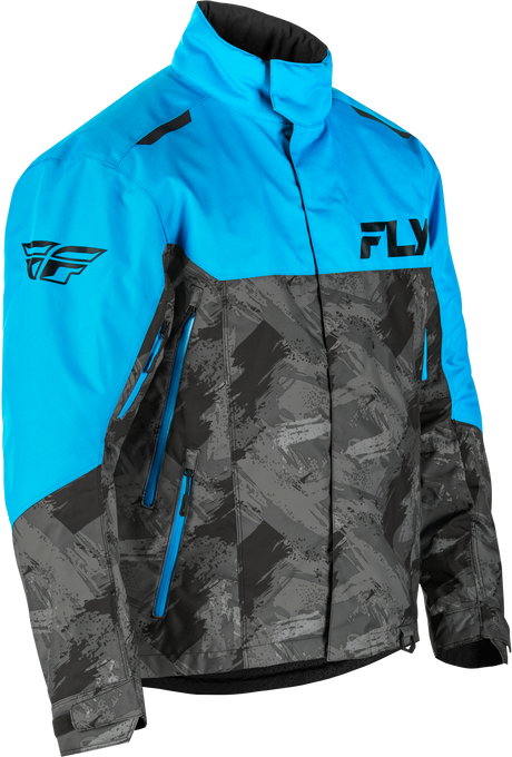 Fly Racing SNX Pro Jacket Blue/Black - Adult Snowmobile Jacket with Weatherproof Features