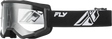 Fly Racing Focus Goggle Black/White with Clear Lens – ATV, Motocross, and Off-Road Vehicle Fitment