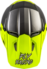 Fly Racing Youth Kinetic Surge Helmet for Off-Road Motorcycles - Grey/Hi Vis, Fits Honda CRF250R, Yamaha YZ250F, KTM SX Series, and More