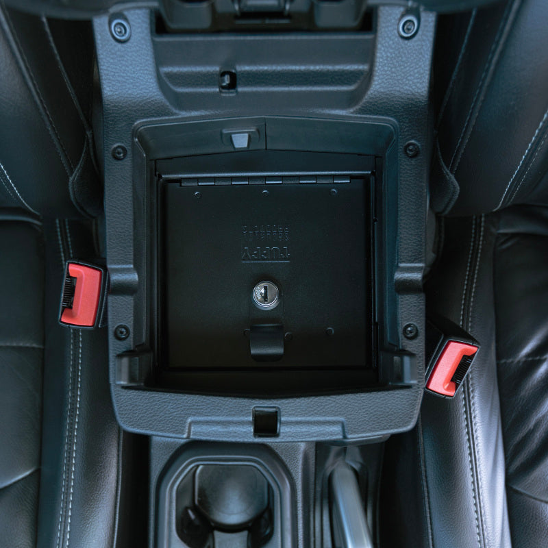 Tuffy Products Console Safe with Keyed Lock for Jeep Wrangler JL and Gladiator JT