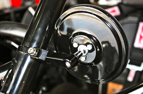 AXIA MOD5SM-BK 5-Inch Round Convex Glass Billet Arm Side Mirror for Ford F-150, Chevrolet Silverado, Dodge Ram, Toyota Tundra