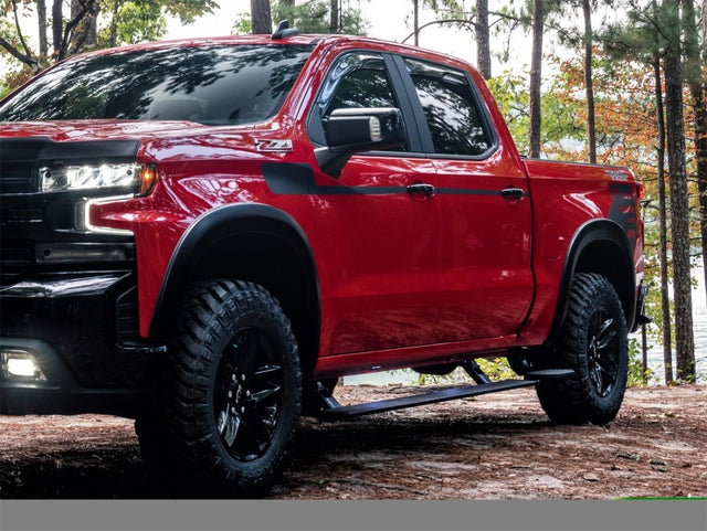 AMP Research PowerStep Plug-N-Play Automatic Running Boards for 2019-2021 Chevy Silverado 1500 Crew Cab, Black (Part #76254-01A)