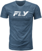 Fly Racing Fly Worldwide Tee Blue Medium - Premium Cotton Crew Neck T-Shirt for Motorcycle & Off-Road Vehicles