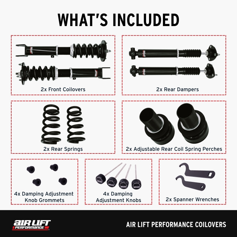 Air Lift Performance Coilover Kit for Lexus IS300 & IS350 (Years 2017-2023) by Air Lift Part Number 79018