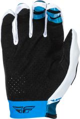 Fly Racing Lite Gloves Blue/White Medium – Lightweight Race Gloves with Touch Screen Compatibility for Motorcycle & ATV