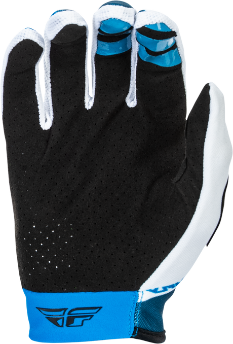 FLY RACING Lite Gloves Blue/White Small for Motocross and Off-Road Vehicles