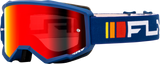 Fly Racing Youth Zone Goggle Navy/White with Red Mirror/Smoke Lens – Perfect for Off-Road and ATV Riding