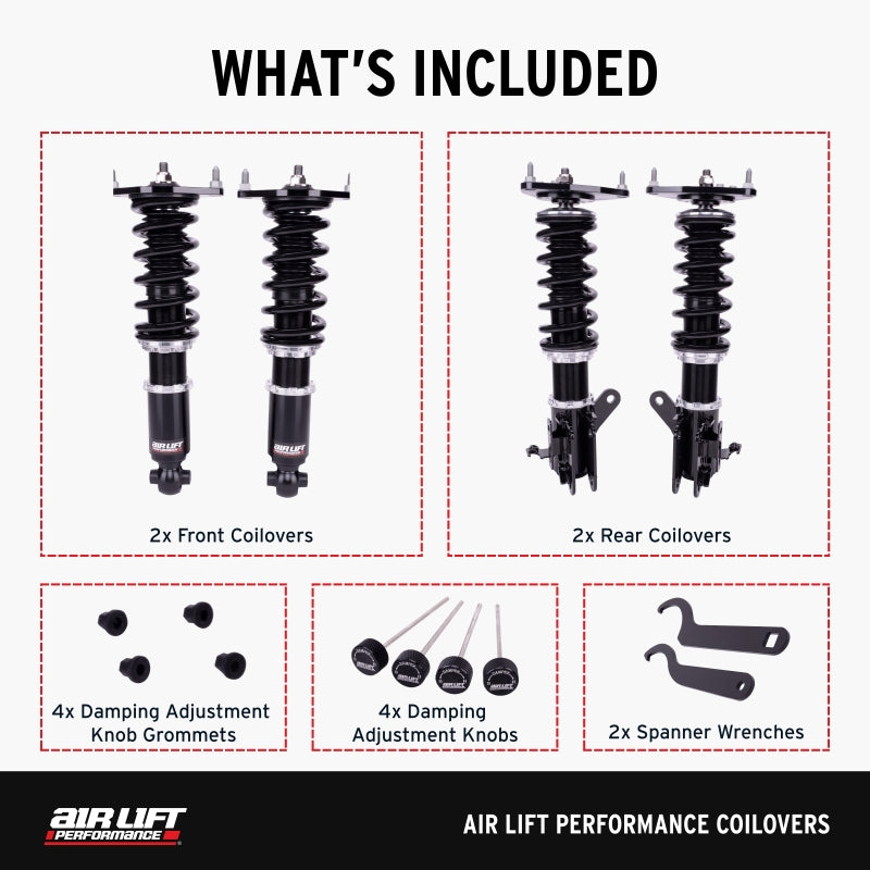 Air Lift Performance Coilover Kit for Infiniti G35 and Nissan 350Z by Air Lift Part Number 79013