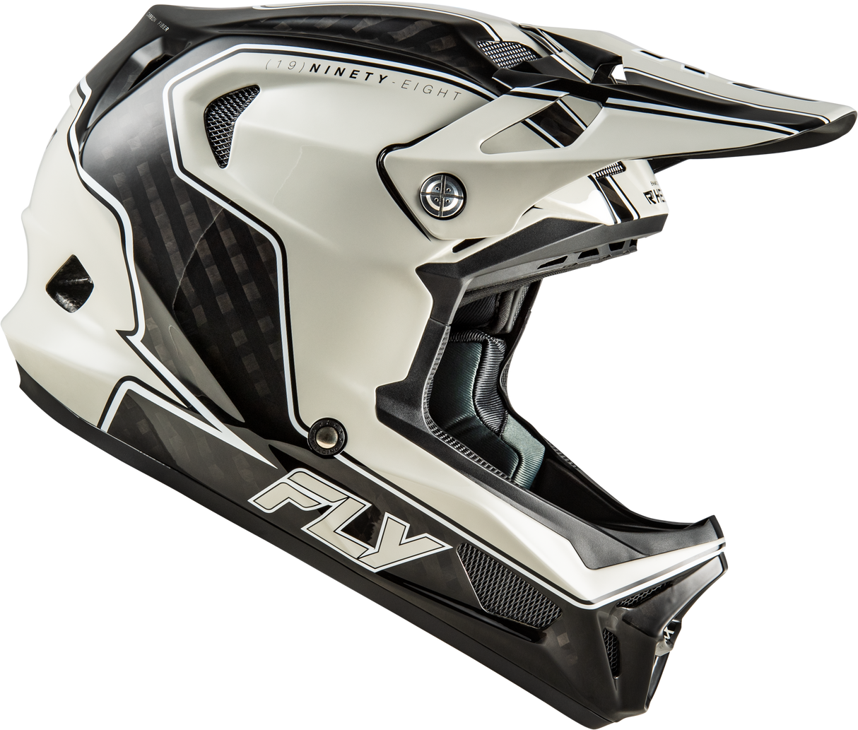 Fly Racing Werx R Flow Carbon Helmet Black Carbon/Grey for Youth on Off-Road and Motocross Vehicles