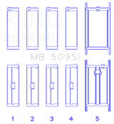 King Engine Bearings Chevrolet 400 Crankshaft Main Bearing Set (Set of 5) - Size .001
