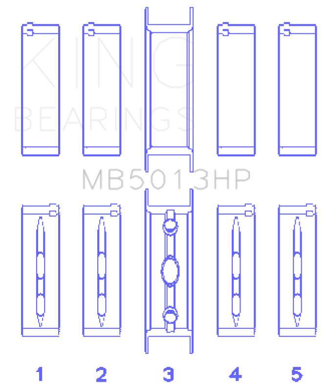 King Engine Bearings G.M.C. (Mark III) 5.7L (Size 001) Main Bearing Set