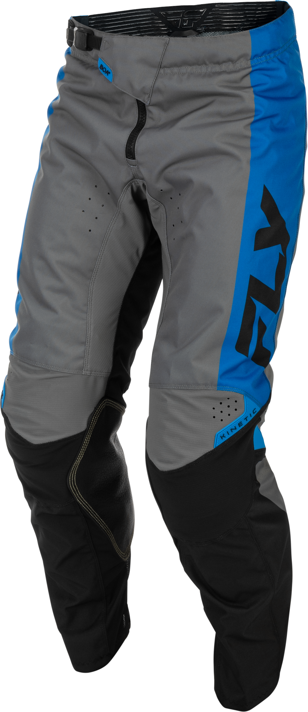 Fly Racing Kinetic Pants Blue/Grey/Black Size 30 - Durable Motorcycle Riding Pants with Mesh Liner and Adjustable Fit