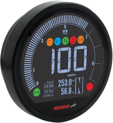 KOSO DL-04HD Digital Multifunction Gauge for Harley-Davidson XL883L, FXD Dyna Super Glide, FXDB Dyna Street Bob (2004-2010)