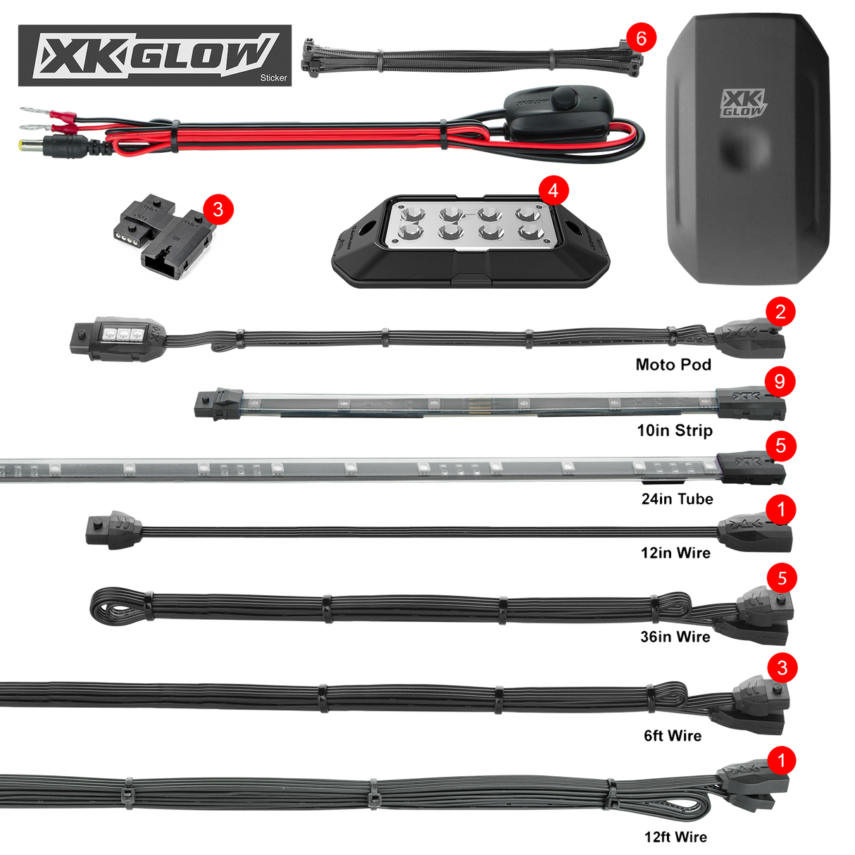 XK GLOW LED Underglow Advanced Kit for Polaris Slingshot (2015-2018) with Bluetooth Smartphone Control