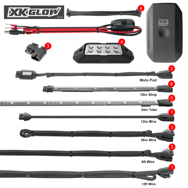 XK GLOW LED Underglow Advanced Kit for Polaris Slingshot (2015-2018) with Bluetooth Smartphone Control