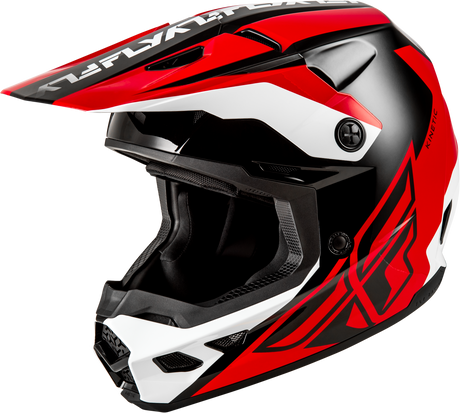 Fly Racing Kinetic Crest Helmet for Off-Road Motorcycles - Red/Black/White, Model 73-86752X, Fits ATV, Dirt Bike, and Motocross Bikes
