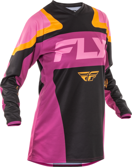 Fly Racing Women's F 16 Jersey for Offroad Motorcycles - Black, Mauve, and Yellow, X-Large