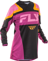 Fly Racing Women's F 16 Jersey - Offroad Motorcycle Jersey for Women, Black/Mauve/Yellow, 2X-Large