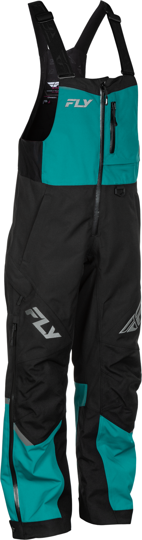 Fly Racing Women's Carbon Bibs Deep Lake/Black – All-Weather Snow Sport Gear for Skiing and Snowboarding