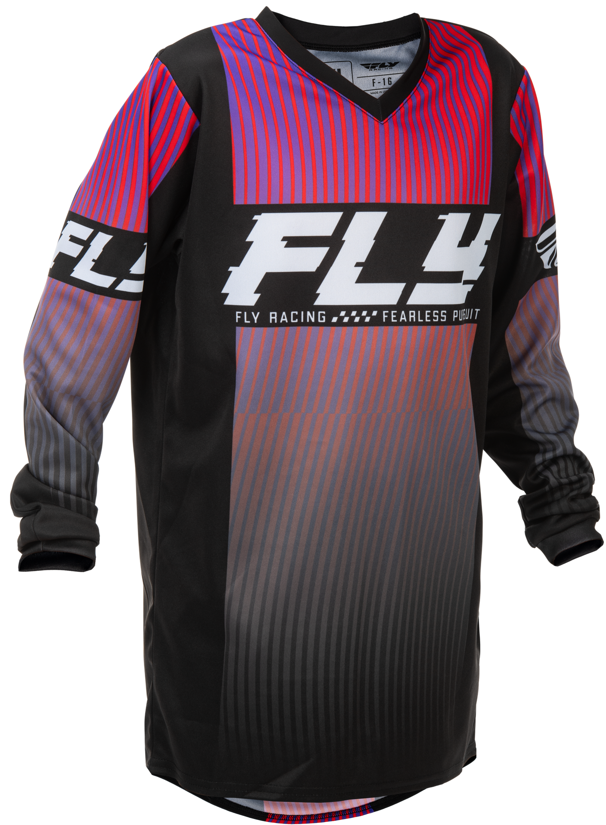 Fly Racing Youth F 16 Jersey Black/Red/Purple for Motocross and Off-Road Vehicles