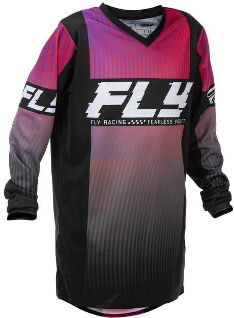 Fly Racing Youth F 16 Jersey Black/Red/Purple for Motocross and Off-Road Vehicles
