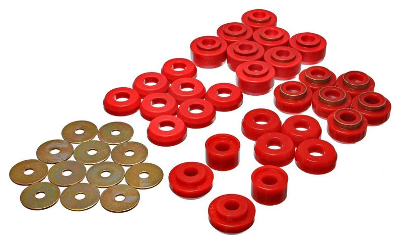 Energy Suspension Chevrolet 4 Door Red Body Mounts (Part #3.4136R) – Fits Chevrolet Impala and Caprice 1993-1996