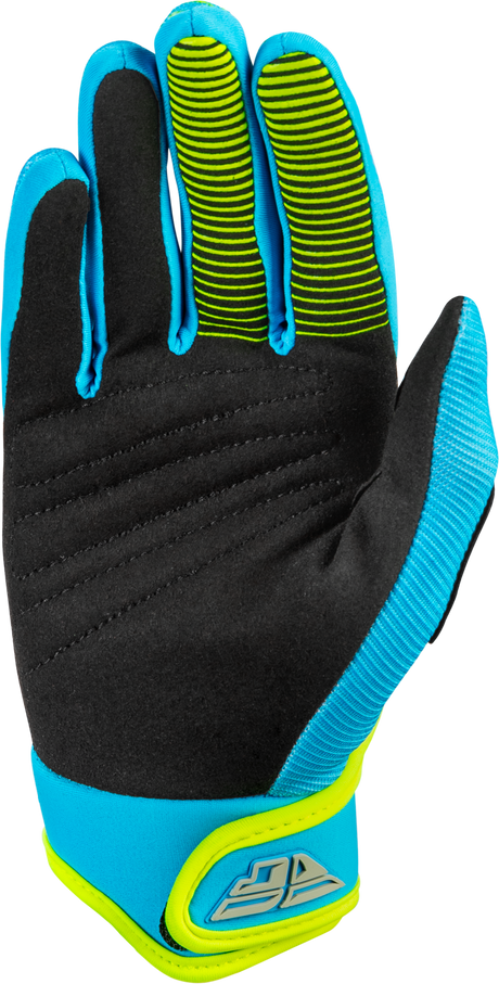 Fly Racing Youth F 16 Gloves Blue/Hi Vis Yellow - All-Around Performance Riding Gloves for Youth Motorcycles