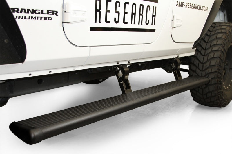 AMP Research PowerStep Automatic Running Board for Jeep Wrangler JK 4-Door (2007-2018) - Black
