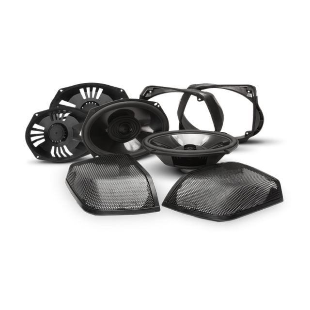 Rockford Fosgate P/N TMS69BL14 Rear Audio Kit for Harley-Davidson Bags (2014+ Models) with Factory Bag Lids Compatibility