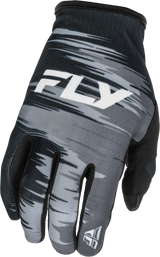 Fly Racing Women's Lite Gloves Black/Grey/White XL – Lightweight Race Gloves with Touch Screen Compatibility