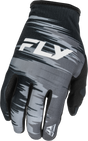Fly Racing Women's Lite Gloves Black/Grey/White XL – Lightweight Race Gloves with Touch Screen Compatibility