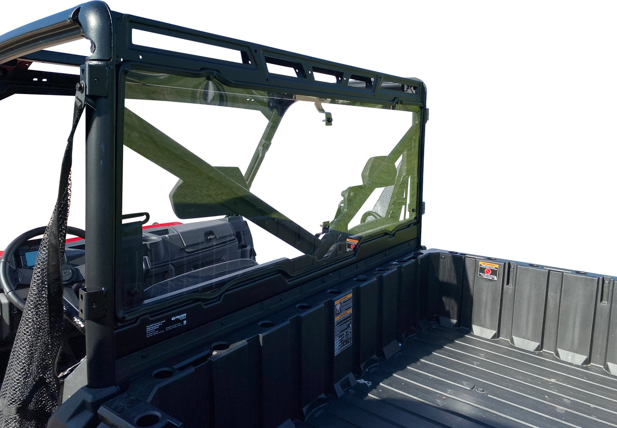 OPEN TRAIL Rear Windshield for Polaris Ranger XP 900 & 1000 Diesel HST - Clear Polycarbonate