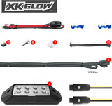 XK GLOW 4-Piece RGB Rock Light Kit with App Control for Jeep Wrangler, Toyota Tacoma, Ford F-150