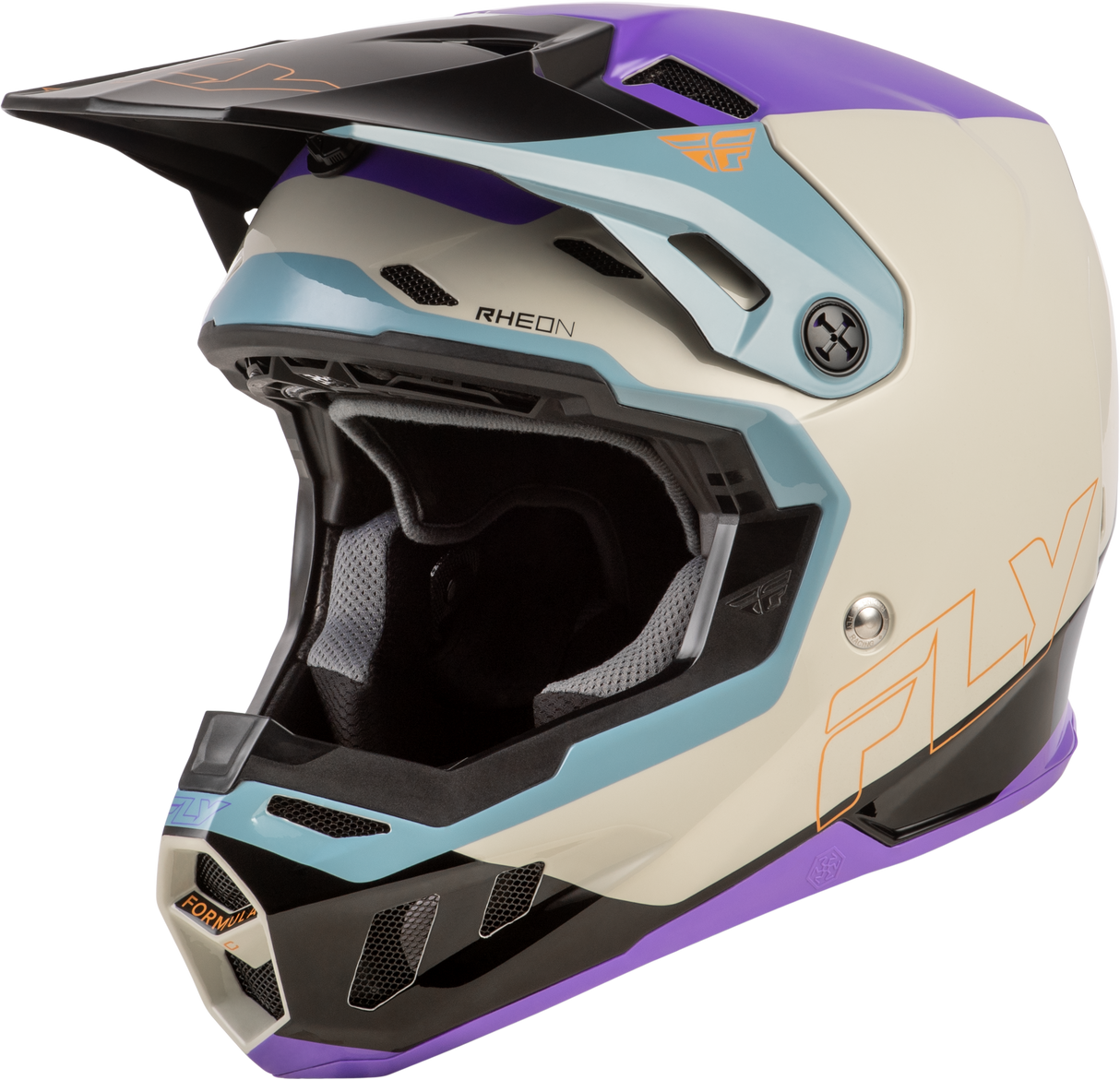 Fly Racing Formula CC Glide Helmet for Motorcycle, Large - Purple/Stone/Black
