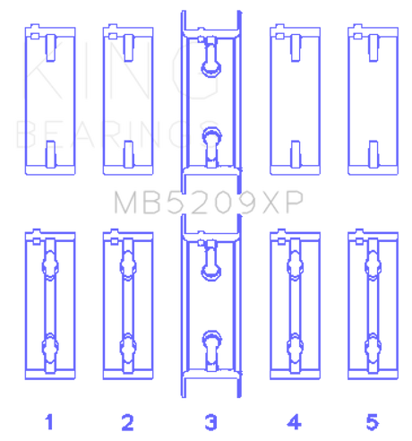 King Mitsubishi 4G63/4G64 7 Bolt 2nd Gen DSM and EVO I-IV (Size 0.25mm) Performance Main Bearing Set
