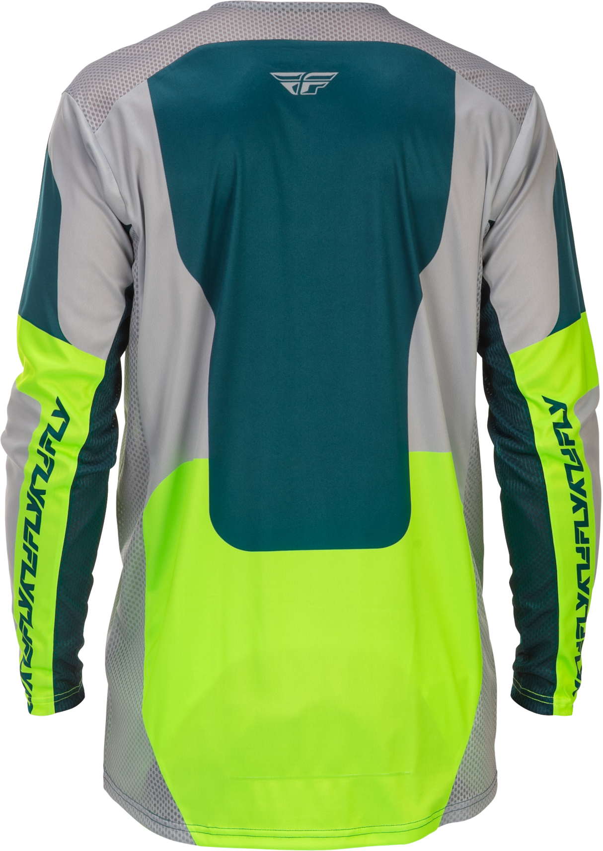 Fly Racing Lite Jersey Grey/Lime/Teal Large – Performance Motocross Jersey for Many Off-Road Vehicles
