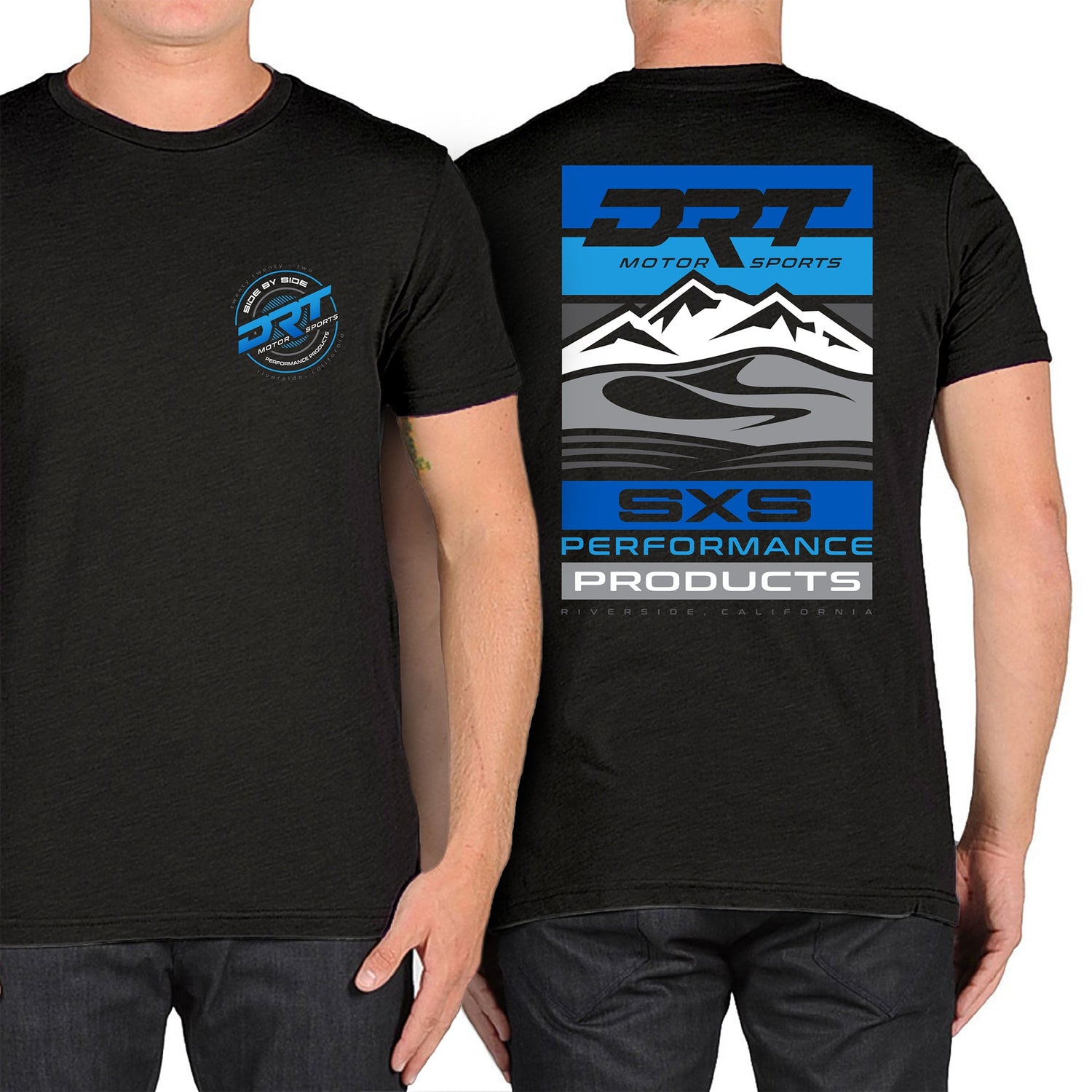 Front/Back view of a motorsport-inspired T-shirt with clean lines