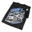 Back view of a classic short-sleeve tee in black