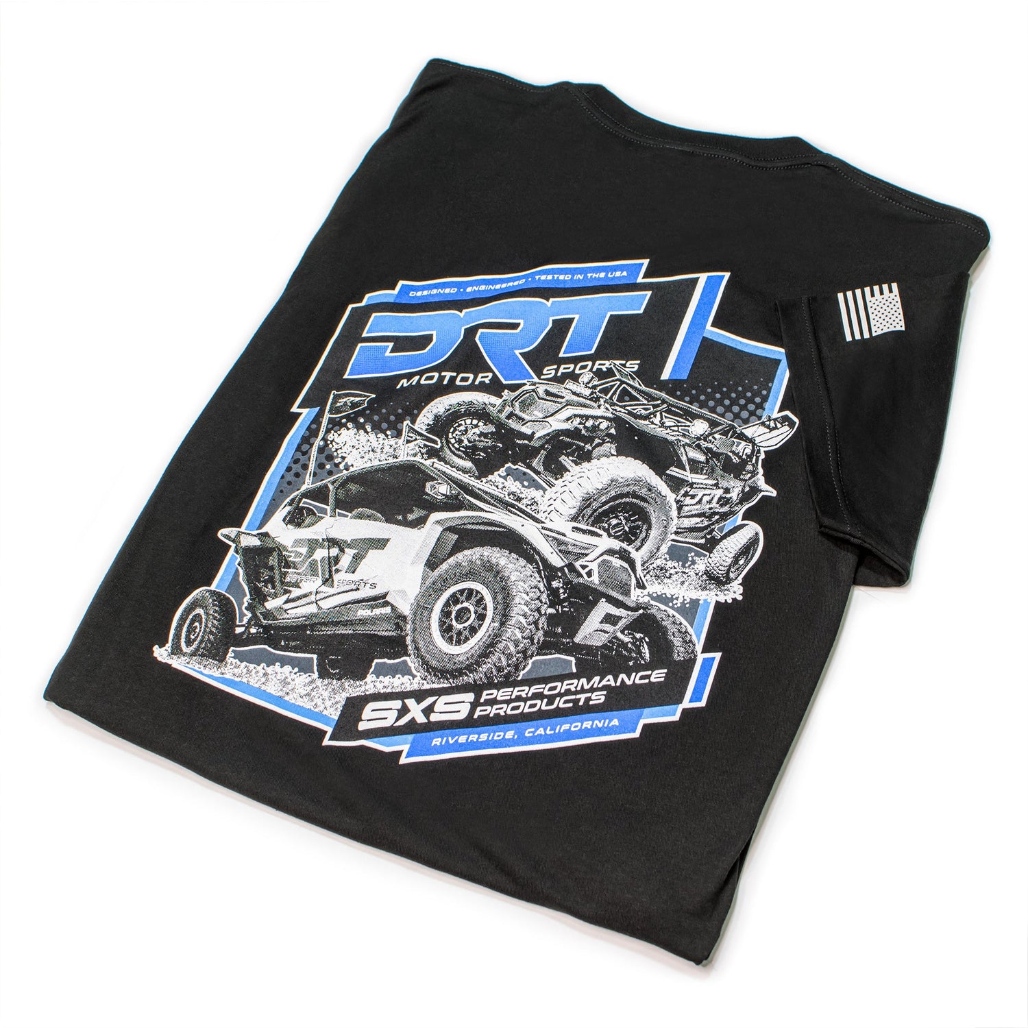 Back view of a classic short-sleeve tee in black