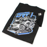 Back view of a classic short-sleeve tee in black