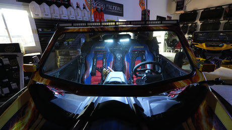 UTV Rearview Mirror built in LED dome light (Fits: RZR, X3, Rangers)