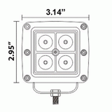 Cube Flood Light by AJK Offroad Schematics with Front Dimensions