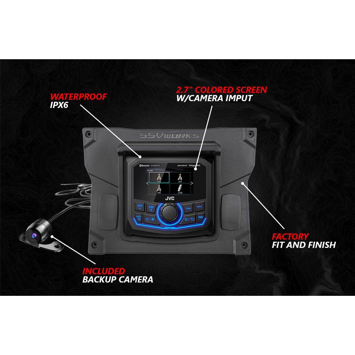 Kawasaki KRX Lighted 3-Speaker System with Head Unit | SSV Works
