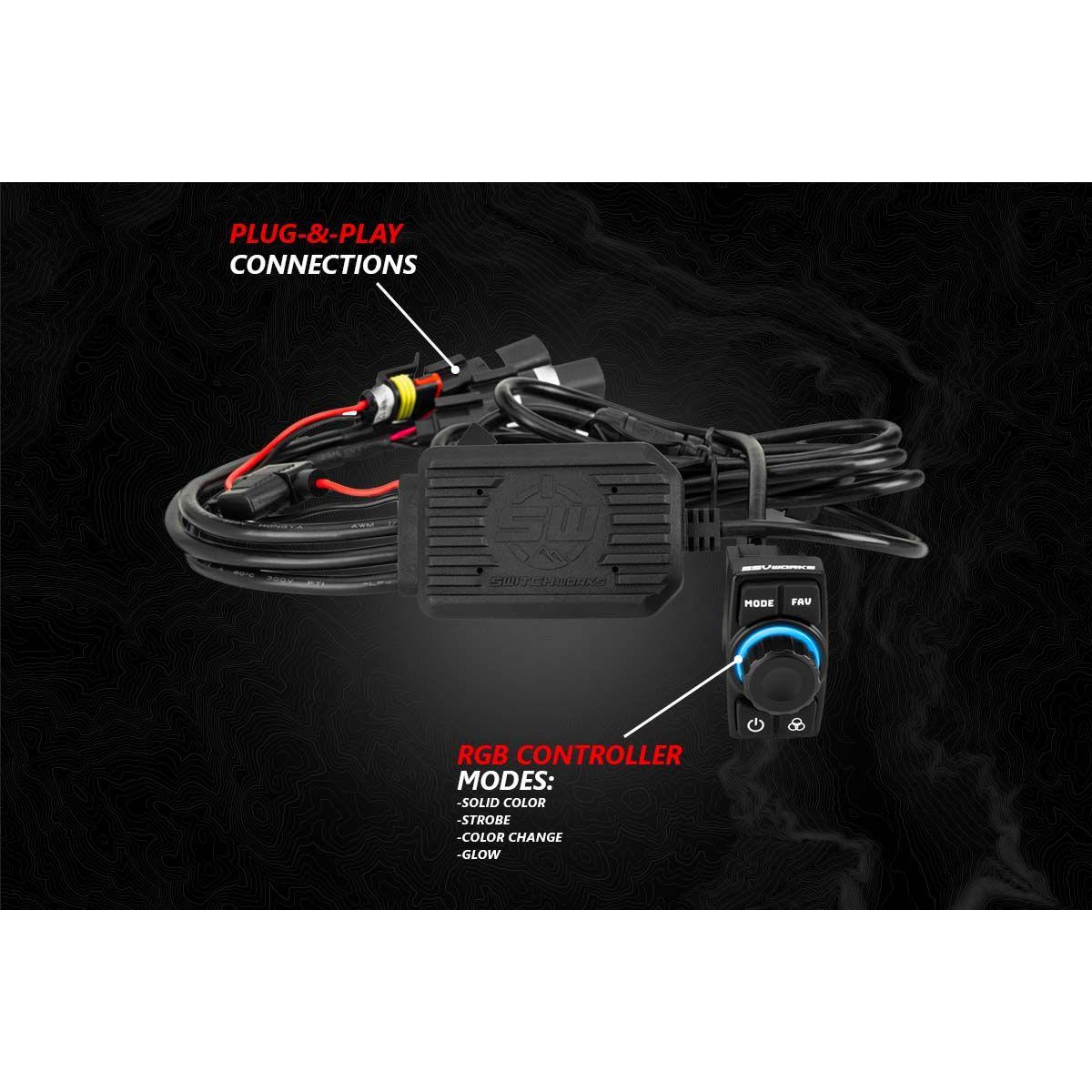 Kawasaki KRX Lighted 5-Speaker System with Head Unit | SSV Works