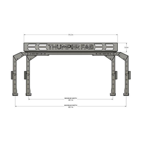 Polaris Ranger XD 1500 / Xpedition Adjustable Cargo Rack | Thumper Fab